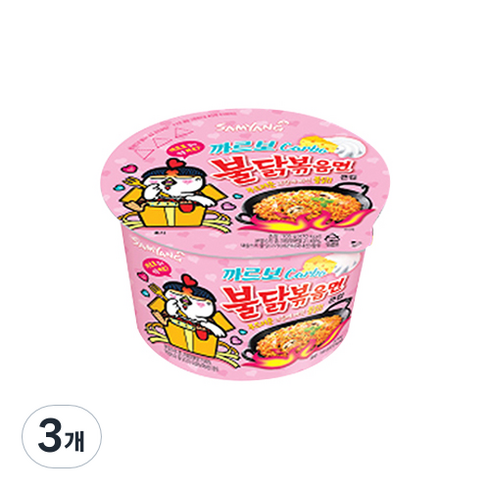 삼양 큰컵 까르보 불닭볶음면 105g, 3개