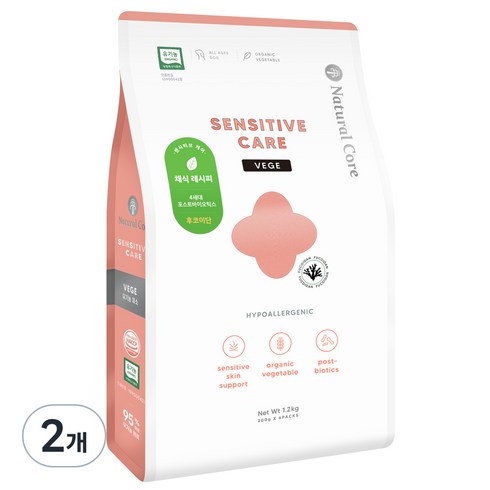 네츄럴코어 강아지 센시티브케어 베지 건식사료, 고구마, 1.2kg, 2개
