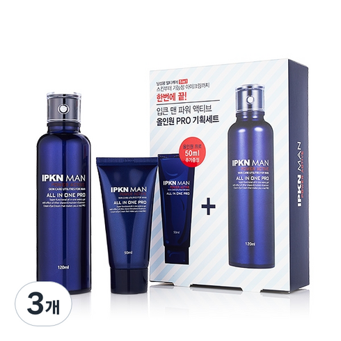 입큰 맨 파워액티브 올인원 프로 120ml + 50ml, 3개, 1ml