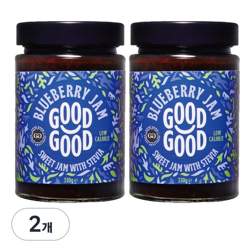 굿굿잼 저칼로리 스테비아 블루베리잼, 330g, 2개