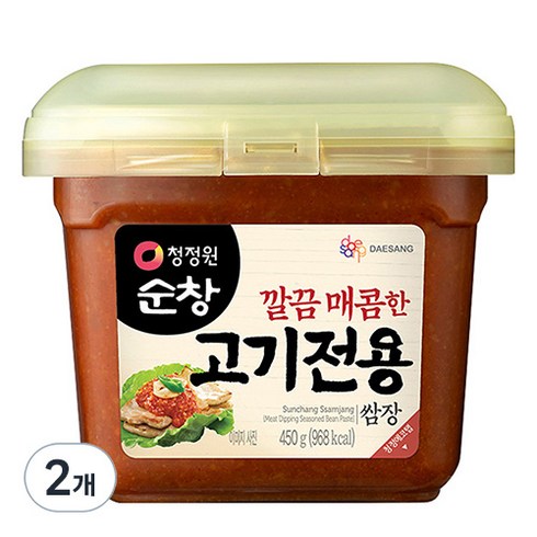 해찬들고기전용쌈장 - 청정원순창 깔끔 매콤한 고기전용 쌈장, 450g, 2개