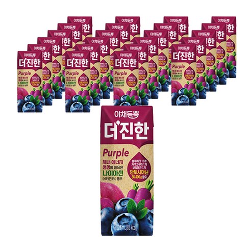 롯데칠성음료 야채듬뿍 더진한 퍼플 주스, 125ml, 24개