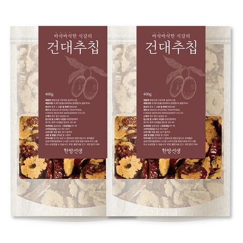 한방선생 구운대추 슬라이스 칩, 400g, 2개