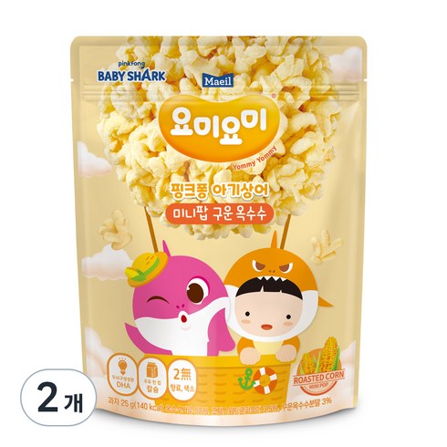 아기과자 - 요미요미 미니팝 25g, 구운옥수수맛, 2개