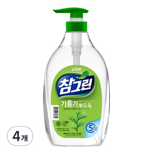 참그린 레몬 녹차 뽀드득 어드밴스 주방세제, 1kg, 4개