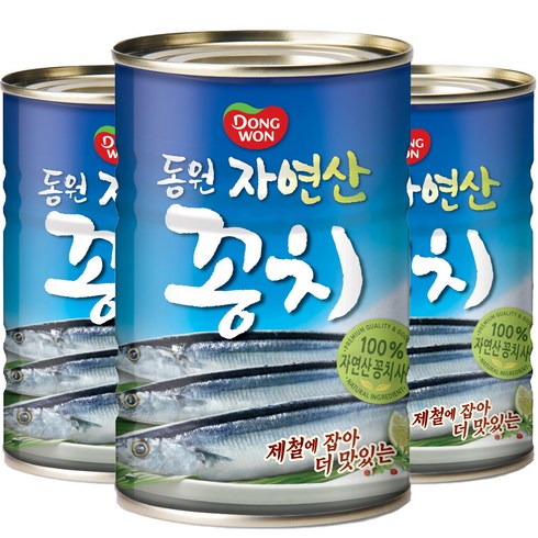 동원 꽁치 원터치 통조림, 300g, 3개