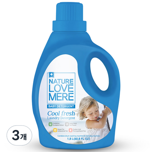 네이쳐러브메레 쿨프레쉬 유아 세제 1800ml, 3개