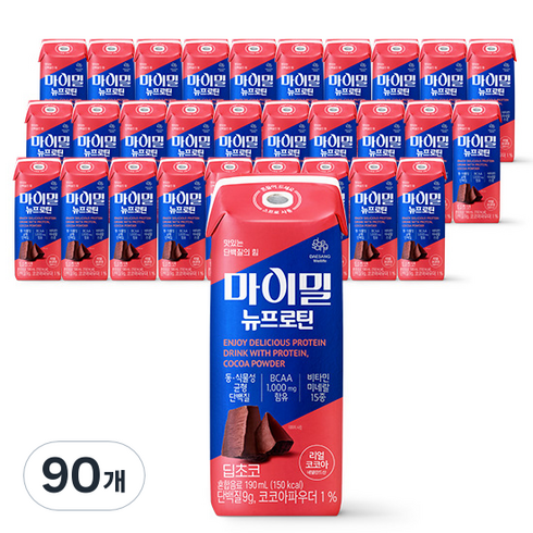 대상웰라이프 마이밀 뉴프로틴 딥초코, 190ml, 90개