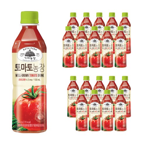 토마토주스 - 가야농장 토마토농장, 500ml, 20개