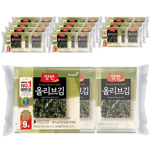 양반 올리브 김, 4.5g, 108개