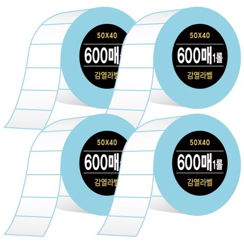 감열라벨지 - 다다 감열라벨 600매 50*40mm, 4롤