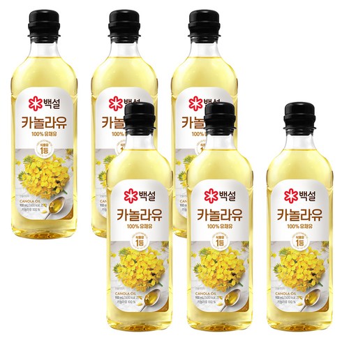 해표카놀라유900 - 백설 카놀라유, 900ml, 6개