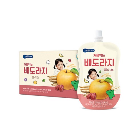 베베쿡 처음먹는 배도라지 플러스 주스 20p, 혼합맛(배/도라지), 2400ml, 1개