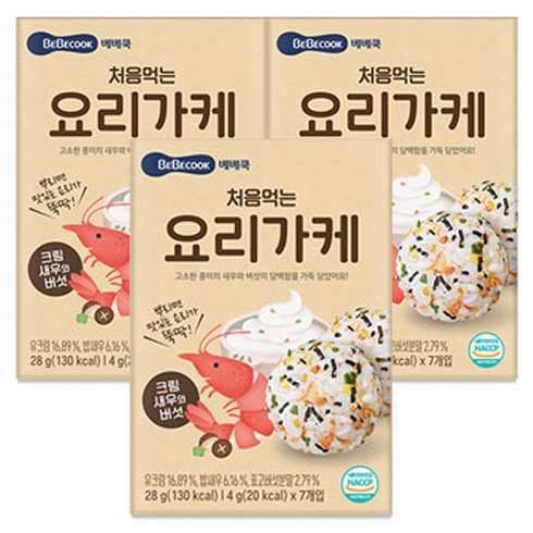 베베쿡 처음먹는 요리가케, 크림새우버섯, 28g, 3개