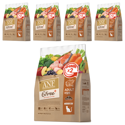 ANF 식스프리플러스 캣 기능성 사료, 어덜트, 1.6kg, 5개