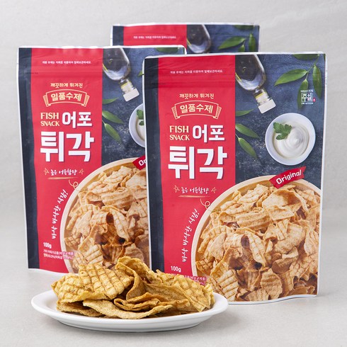 튀각 - 일품수제 어포튀각 FISH SNACK, 100g, 3개