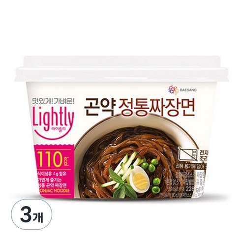 라이틀리 곤약 정통 짜장면, 228g, 3개