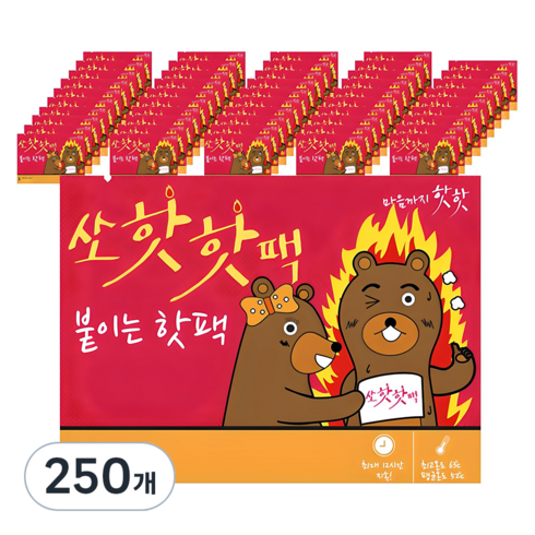 쏘핫 붙이는 핫팩 일반 40g, 250개