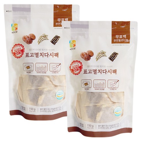 석하 표고멸치 다시팩 10p, 2개, 150g