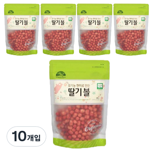 오가닉스토리 유기농 현미로 만든 유아 딸기볼 65g, 현미, 10개