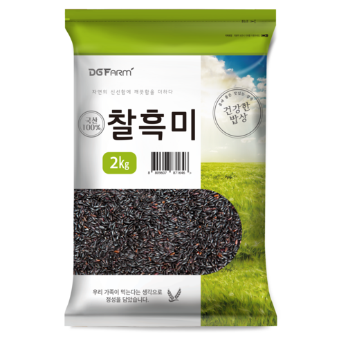 국산 찰흑미 1kgX6봉 - 건강한밥상 국산 찰흑미, 2kg, 1개