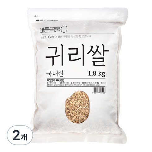 바른곡물 국산 귀리쌀, 1.8kg, 2개