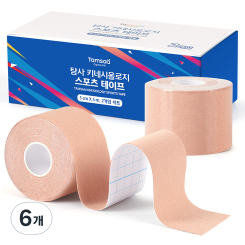 탐사 키네시올로지 스포츠 테이프 5cm*5m, 6개, 2입