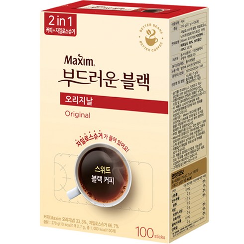 맥심 오리지날 부드러운 블랙 커피믹스, 2.7g, 100개입, 1개