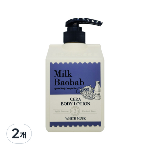 밀크바오밥 바디로션 화이트머스크, 600ml, 2개