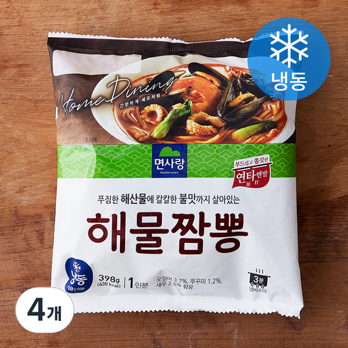 면사랑 해물짬뽕 1인분 (냉동), 398g, 4개