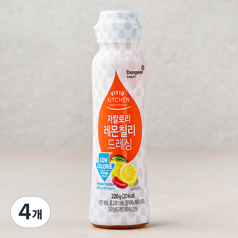 비비드키친 저칼로리 레몬 칠리 드레싱, 220g, 4개