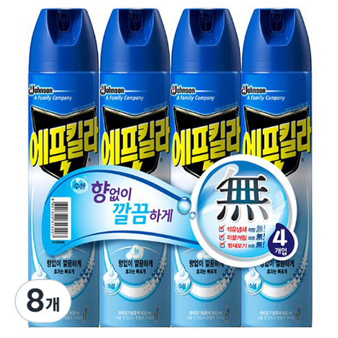 에프킬라 에어로졸 무향, 600ml, 8개