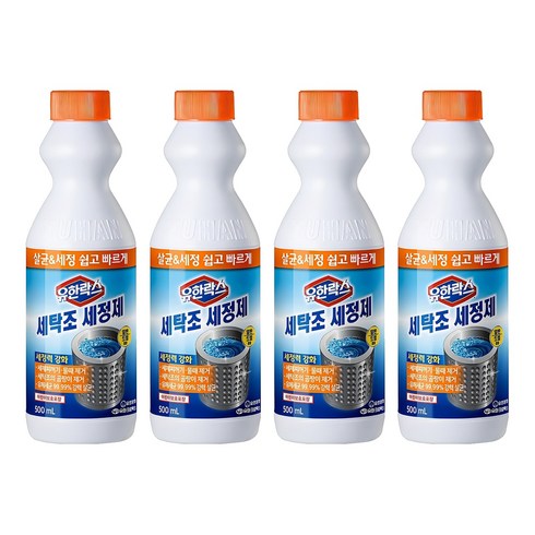 유한락스 세탁조 세정제, 500ml, 4개