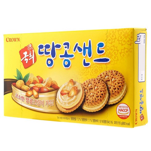 크라운 국희 땅콩샌드, 155g, 3개