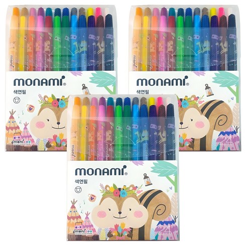 모니주 샤프식 색연필 여아용, 24색, 3개