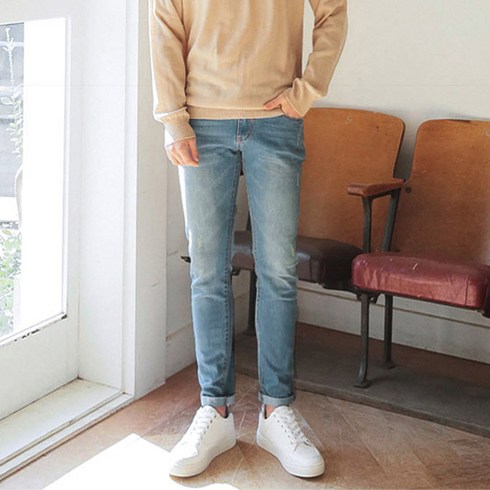 머시따 남성용 데일리 스판 워싱 데님 팬츠