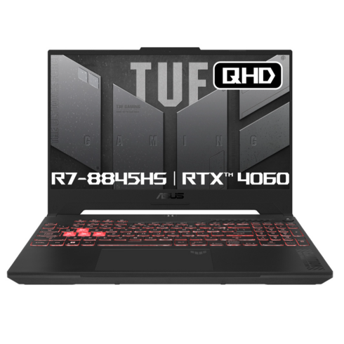 에이수스 2024 TUF 게이밍 A15 라이젠7 라이젠 8000 시리즈 지포스 RTX 4060, MechaGrey, 2TB, 32GB, WIN11 Home, FA507UV-HQ095W