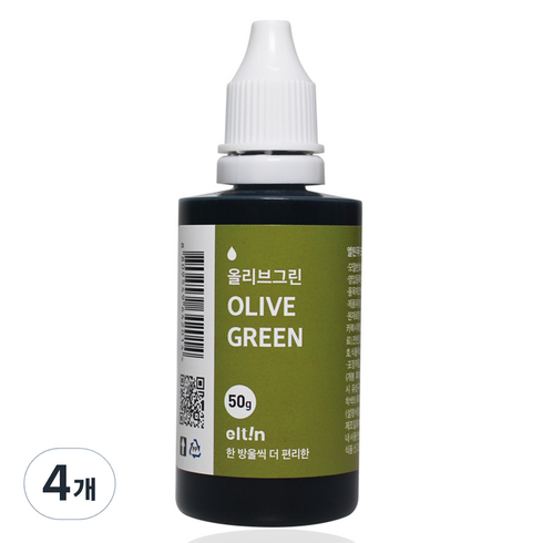 엘틴 푸드칼라 진한 올리브그린, 50g, 4개