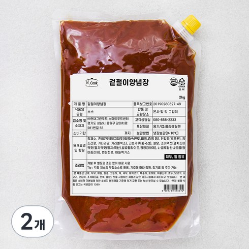 에이치쿡 겉절이 양념장, 2kg, 2개