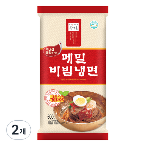 2023년 가성비 최고 냉면 - 봉평촌 메밀비빔냉면, 600g, 2개