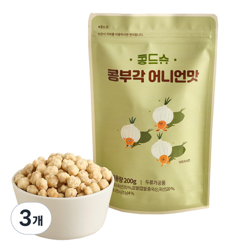 콩드슈 콩부각 어니언맛, 200g, 3개