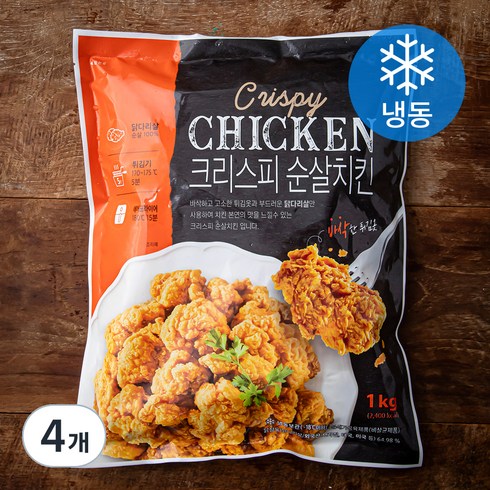 크리스피 순살치킨 (냉동), 1kg, 4개