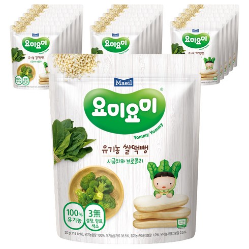 매일유업 요미요미 유기농 쌀떡뻥 30g, 시금치와 브로콜리, 18개
