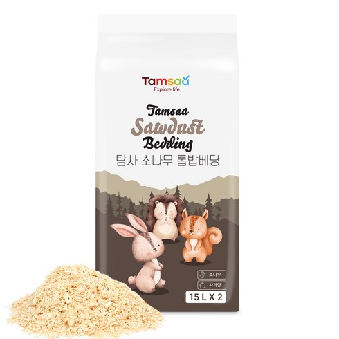 탐사 압축 톱밥 베딩 사과향, 15L, 2개