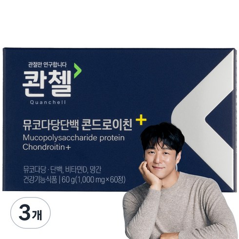 콴첼 뮤코다당단백 콘드로이친+ 60g, 60정, 3개