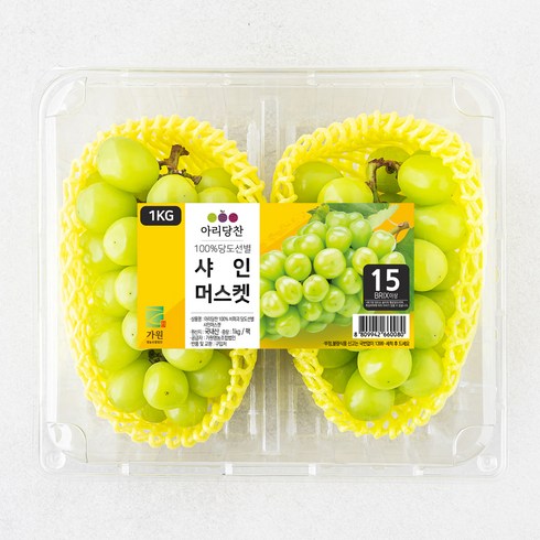 국내산망고포도제철과일 - 아리당찬 당도선별 샤인머스캣, 1kg, 1팩