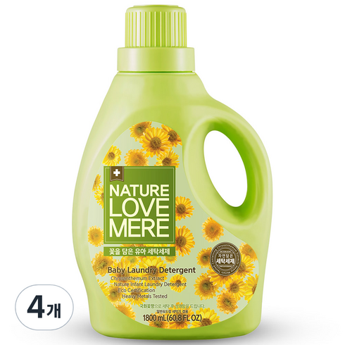 네이쳐러브메레 꽃을 담은 세탁세제 국화꽃향 1800 ml, 4개, 1800ml