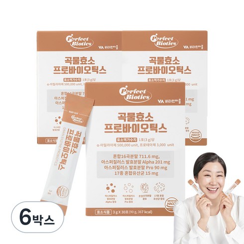 분말곡물효소 - 비타민마을 퍼펙트바이오틱스 곡물효소 프로바이오틱스, 30회분, 3g, 6박스