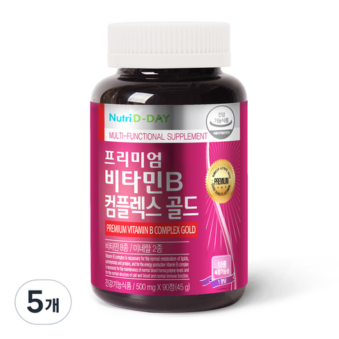 뉴트리디데이 프리미엄 비타민B 컴플렉스 골드, 90정, 5개