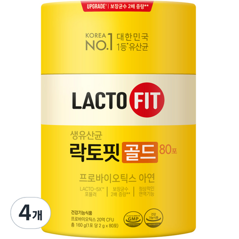 종근당건강 락토핏 골드, 160g, 4개